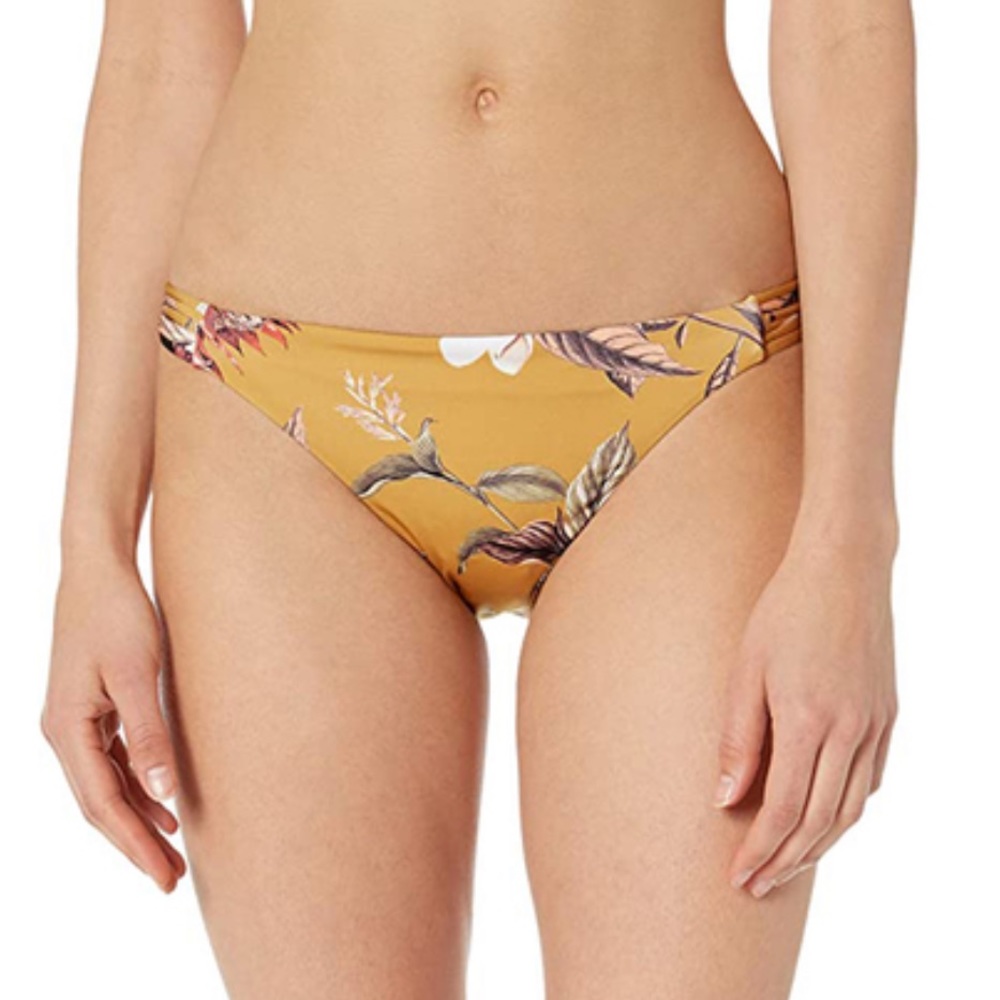 BCBGMAXAZRIA Gold Desert Flower bikini bottom. Size 2. NWT